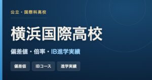 横浜国際高校（神奈川県立横浜国際高等学校）の偏差値・倍率・IBコースの進学実績まとめ