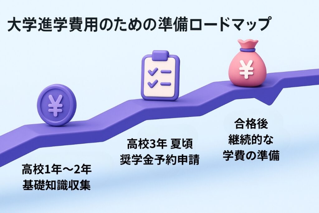 大学進学費用のための準備ロードマップ