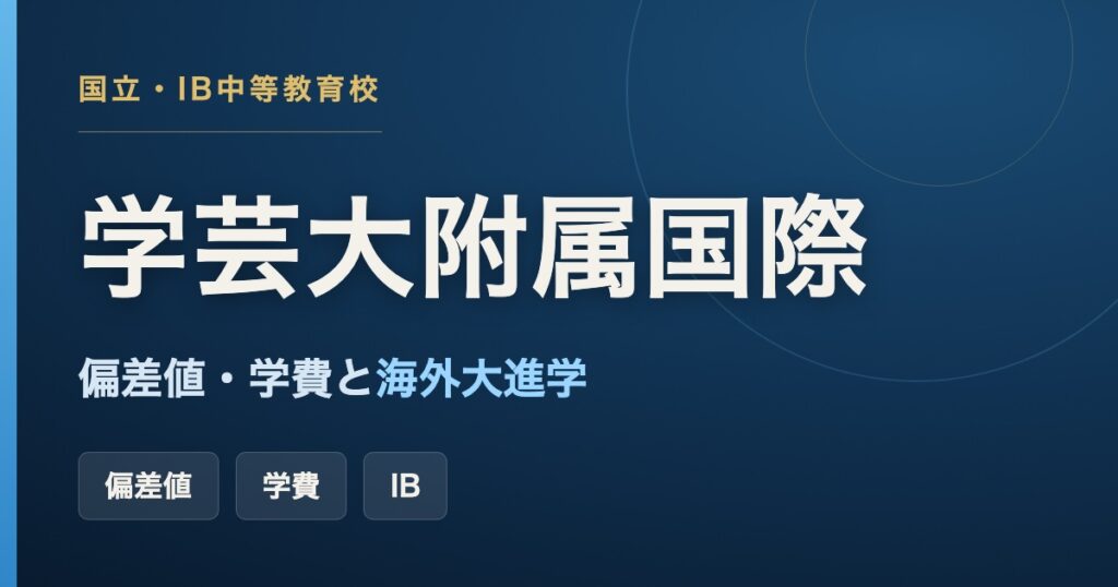 東京学芸大学附属国際中等教育学校（学芸大附属国際）の偏差値・学費・海外大進学を解説する記事のアイキャッチ画像