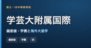 東京学芸大学附属国際中等教育学校（学芸大附属国際）の偏差値・学費・海外大進学を解説する記事のアイキャッチ画像