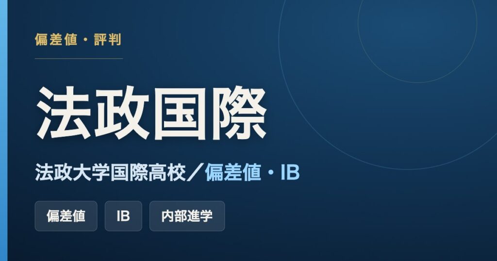 法政大学国際高等学校の偏差値・IB・内部進学をまとめた記事のアイキャッチ画像