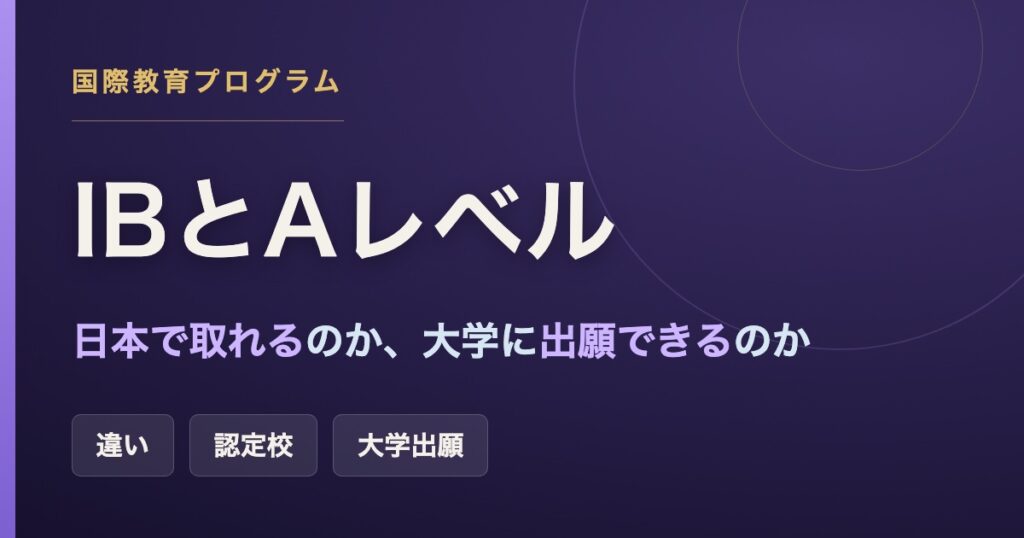IBとケンブリッジ国際Aレベルの違い・日本で受けられる認定校・大学出願をまとめた記事のアイキャッチ