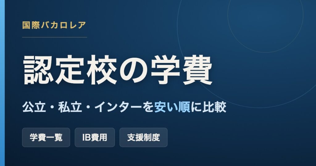 国際バカロレア認定校の学費一覧。公立・私立・インターナショナルスクールのIBDP認定校を安い順に比較したアイキャッチ画像