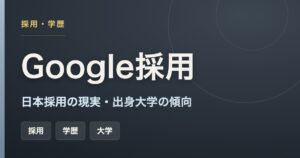 Googleの日本採用の現実と出身大学の傾向・学歴の影響を解説した記事のアイキャッチ画像