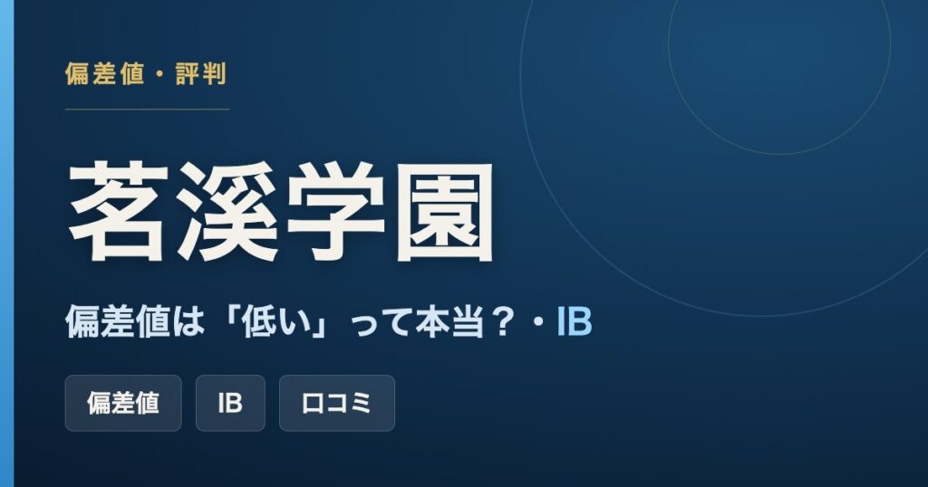 茗溪学園の偏差値は低いのかの検証とIB・口コミをまとめた記事のアイキャッチ画像