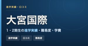 大宮国際中等教育学校の進学実績・入学難易度・在校生の口コミをまとめた記事のアイキャッチ画像
