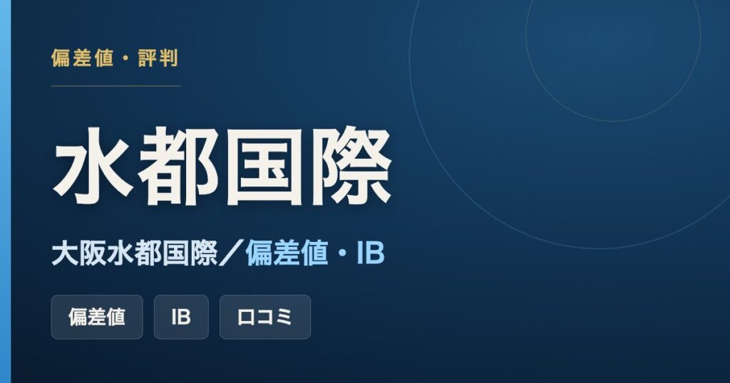 大阪水都国際中学・高校の偏差値・IB・口コミをまとめた記事のアイキャッチ画像