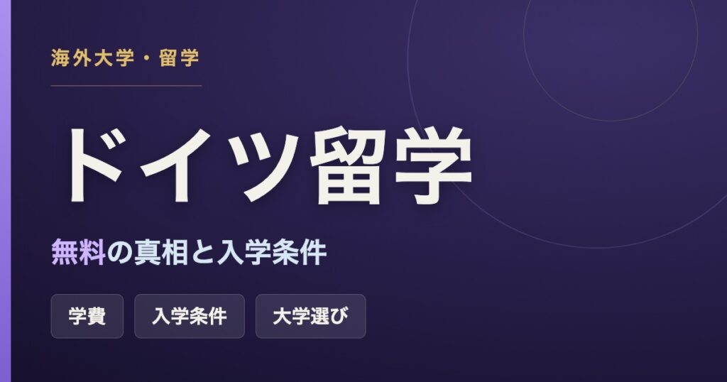 ドイツ留学の学費・入学条件をまとめた記事のアイキャッチ画像