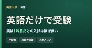 英語だけで受験できる関東の大学21校の入試方式と英検スコアの目安をまとめた記事のアイキャッチ画像