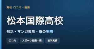 松本国際高校の口コミ・部活動とスポーツ推薦・マンガイラスト専攻・松国寮・進学実績を解説する記事のアイキャッチ