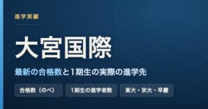 大宮国際中等教育学校の最新の卒業生の大学合格数（のべ）と、1期生が実際に進学した大学をまとめた記事のアイキャッチ画像